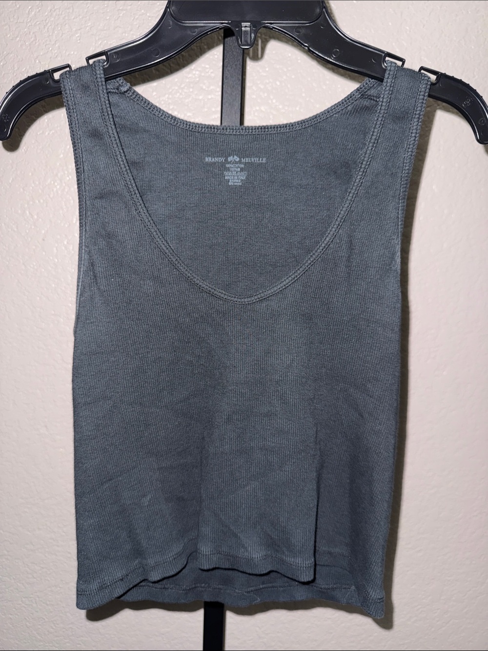 Brandy Melville Black Ribbed Cropped Tank small